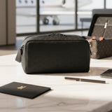 Valuetainment Lion Shield Debossed Black Toiletry Bag