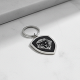 Silver Lion Shield Keychain