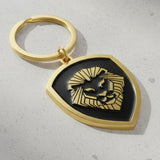 Gold Lion shield Keychain