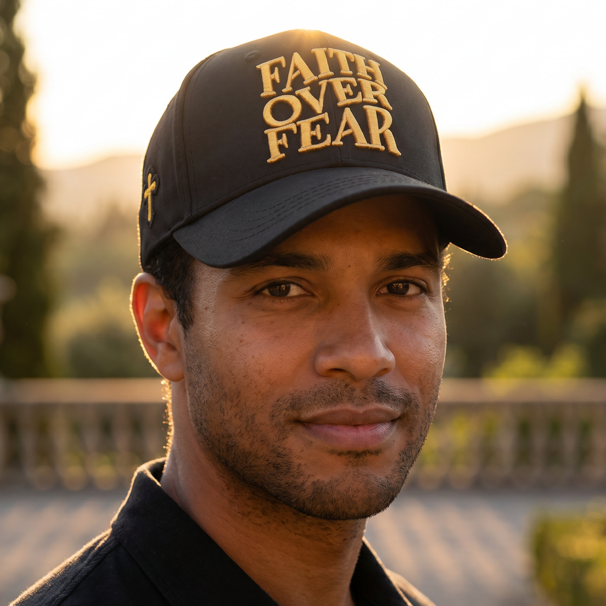 Faith Over Fear Hebrews 11:1 Black and Gold Snapback