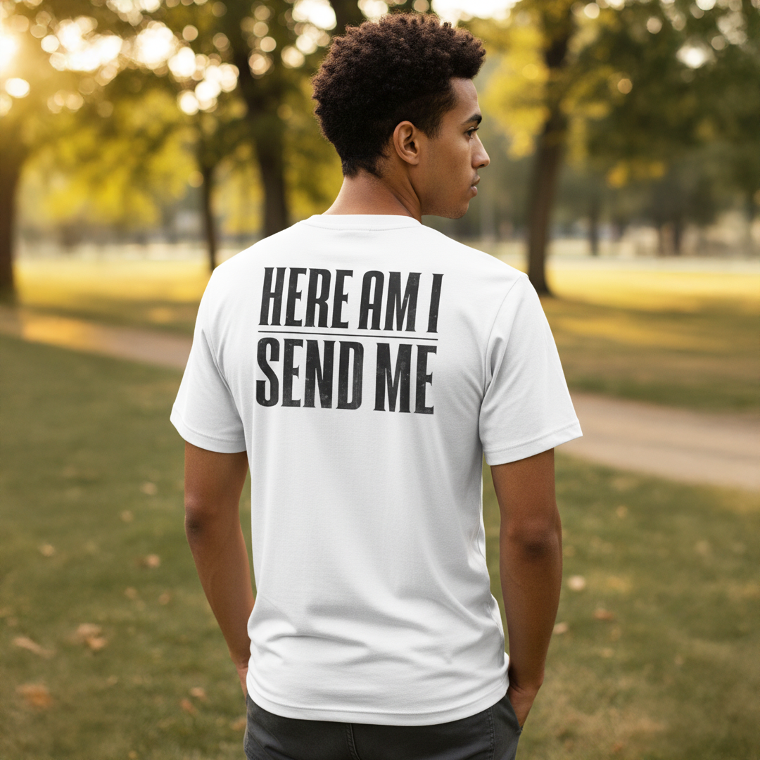Isaiah 6:8 Here Am I Send Me White Short Sleeve T-Shirt