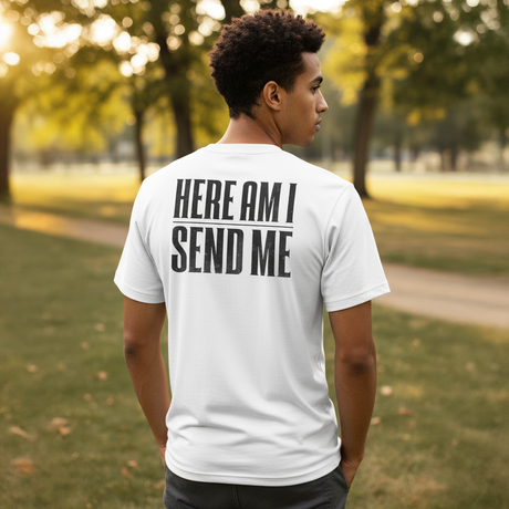 Isaiah 6:8 Here Am I Send Me White Short Sleeve T-Shirt