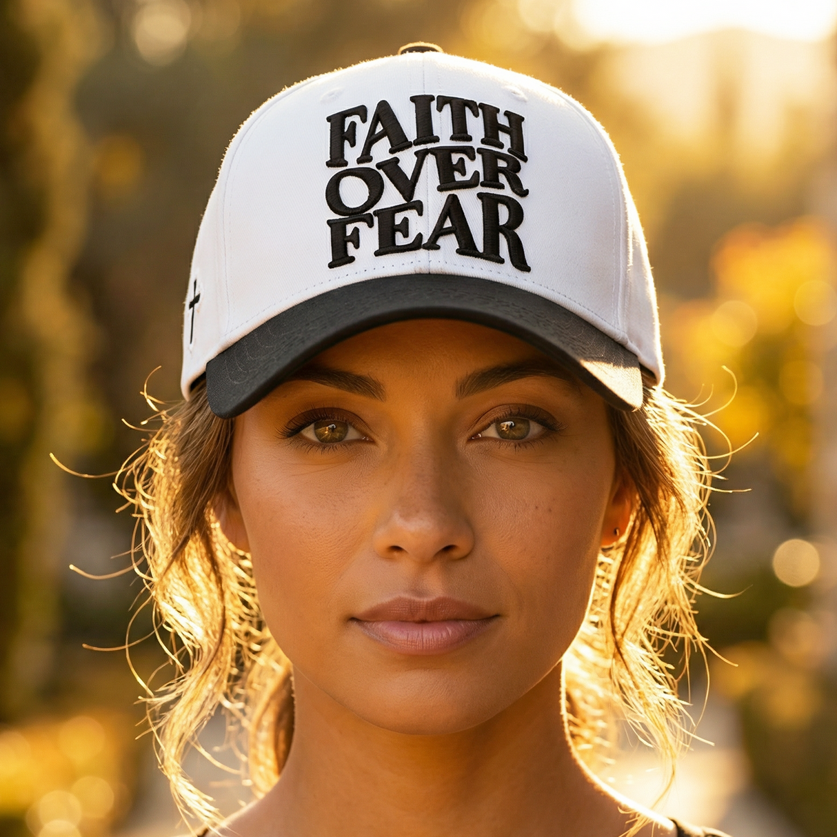 Faith over Fear Hebrews 11:1 White and Black Dual Tone Snapback Hat