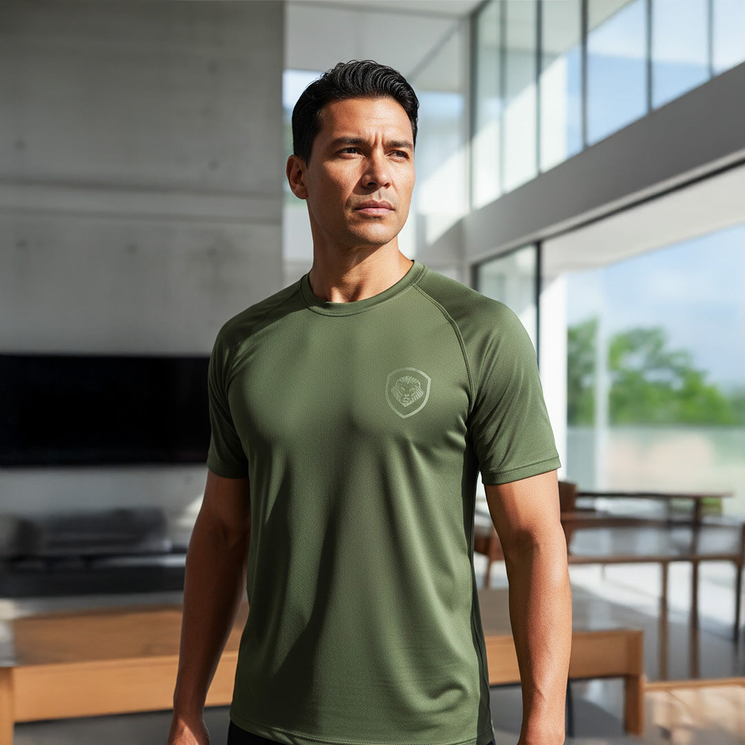 Future Looks Bright Army Green Performance Short Sleeve T-Shirt