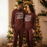 Future Looks Bright Christmas Lights Red and Black Plaid Pajama Set - Unisex