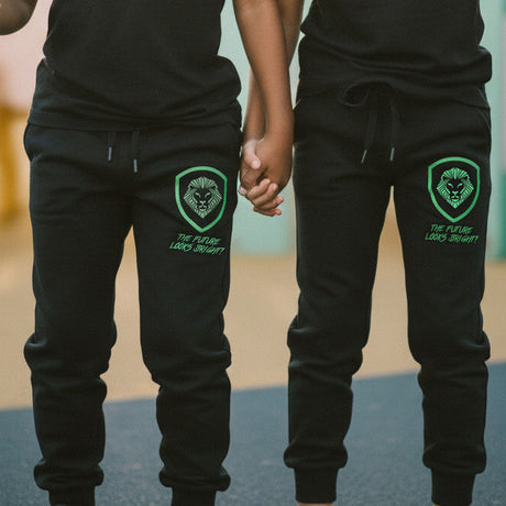 Kid's Future Looks Bright Green Lion Premium Jogger Pants