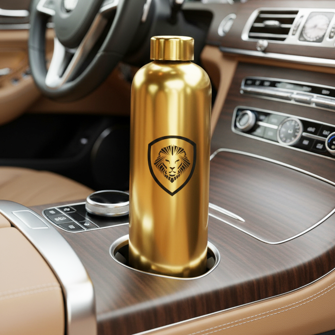 Lion Shield Metallic Gold Stainless Steel 25 oz. Water Bottle