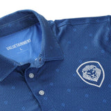 Lion Shield Navy & White Pattern Short Sleeve Polo (Classic Fit)