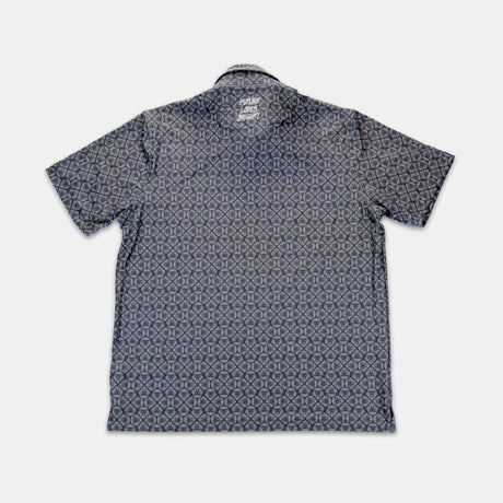 Lion Shield Dark Grey Pattern Print Short Sleeve Polo (Classic Fit)