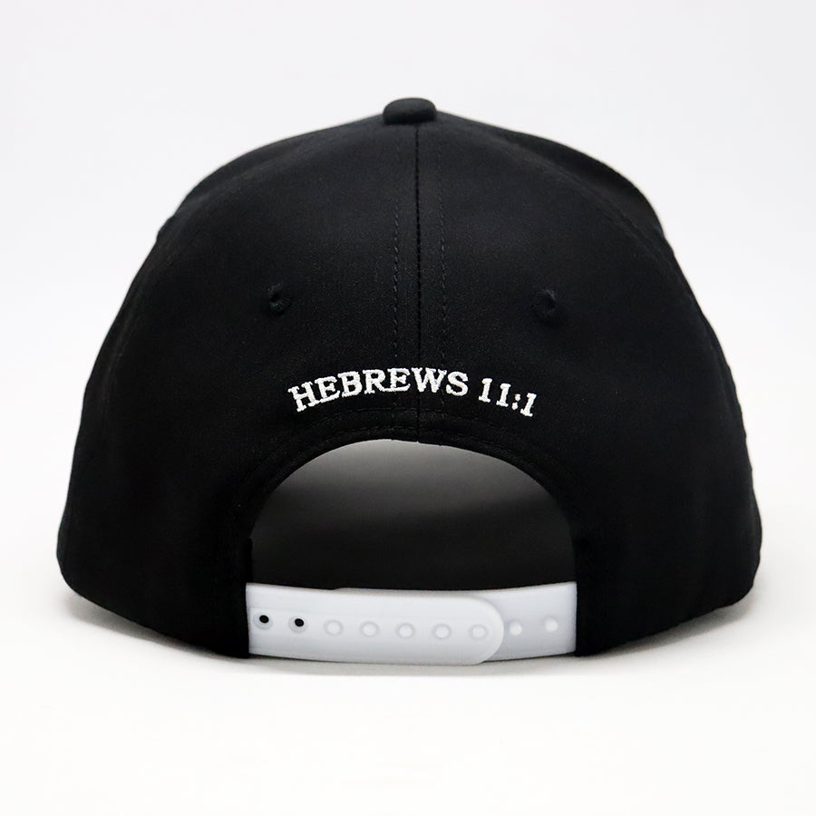 Faith over Fear Hebrews 11:1 Black & White Snapback Hat