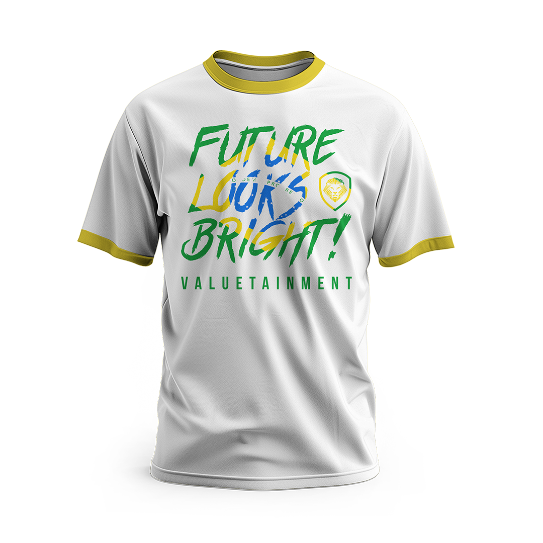 Future Looks Bright Brazil White Ringer Short Sleeve T-Shirt