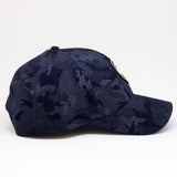 VT Shield Logo Future Looks Bright Blue Camo Textured Snapback Hat