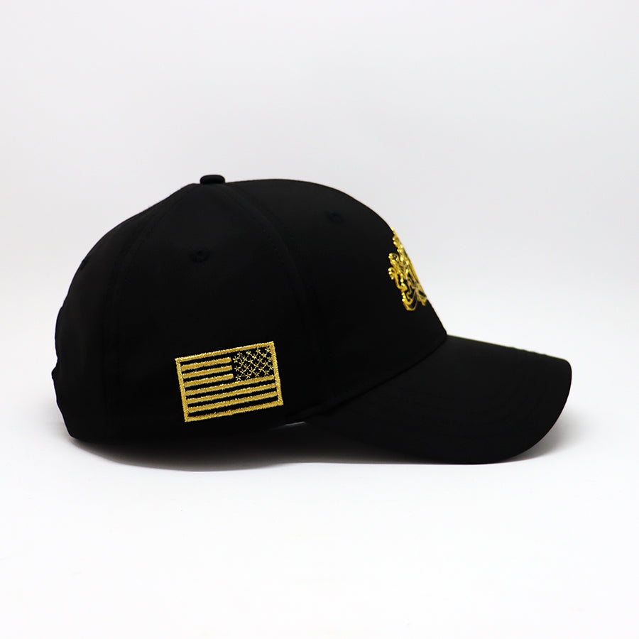 Future Looks Bright Black and Gold Royal Crest Snapback Hat