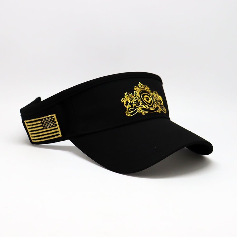 Future Looks Bright Royal Crest Black and Gold Visor
