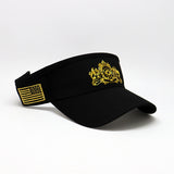 Future Looks Bright Royal Crest Black and Gold Visor