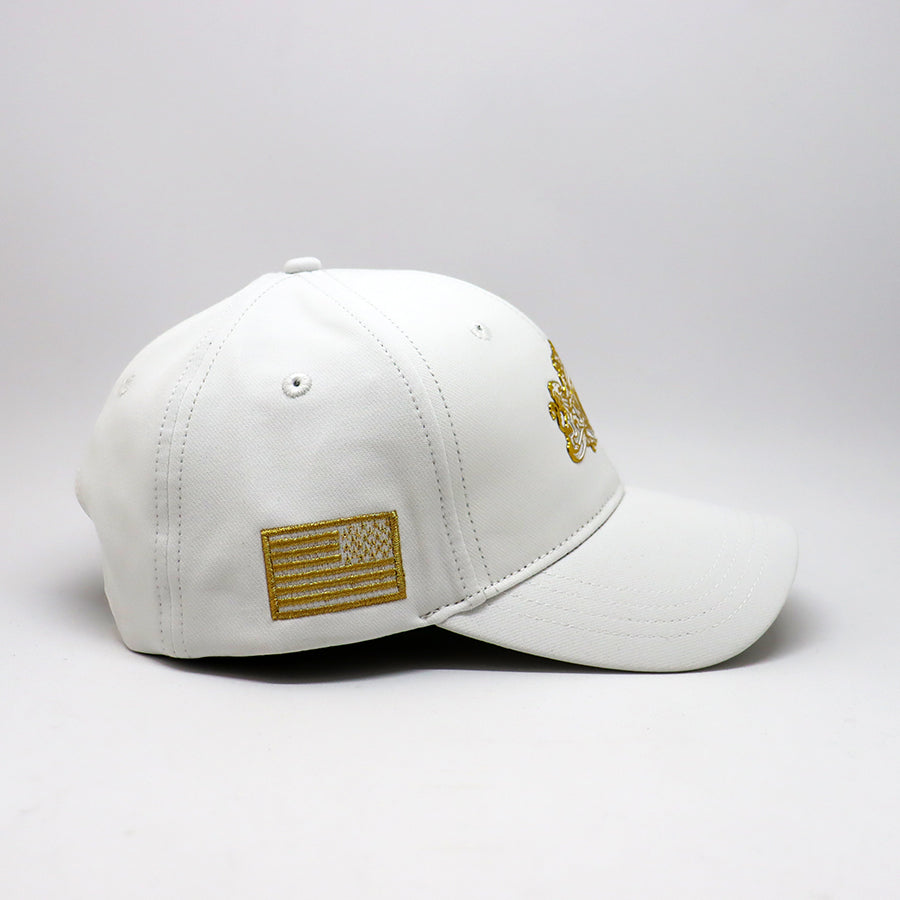 Future Looks Bright White and Gold Royal Crest Snapback Hat