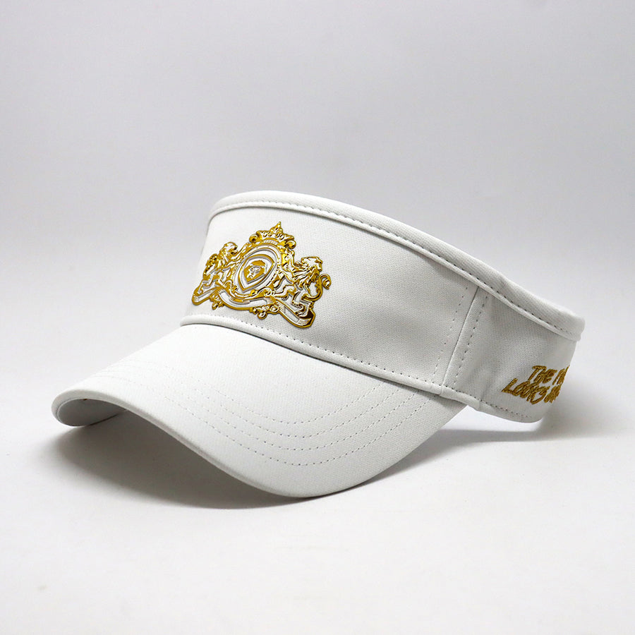 Future Looks Bright Royal Crest White and Gold Visor