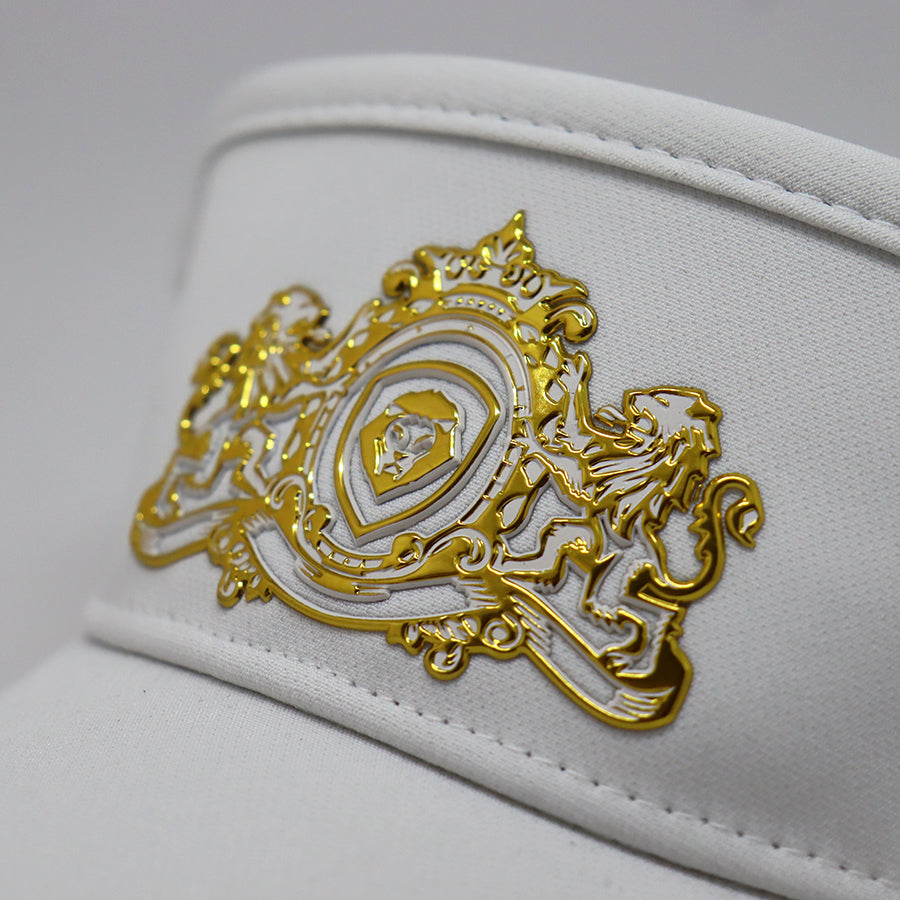Future Looks Bright Royal Crest White and Gold Visor