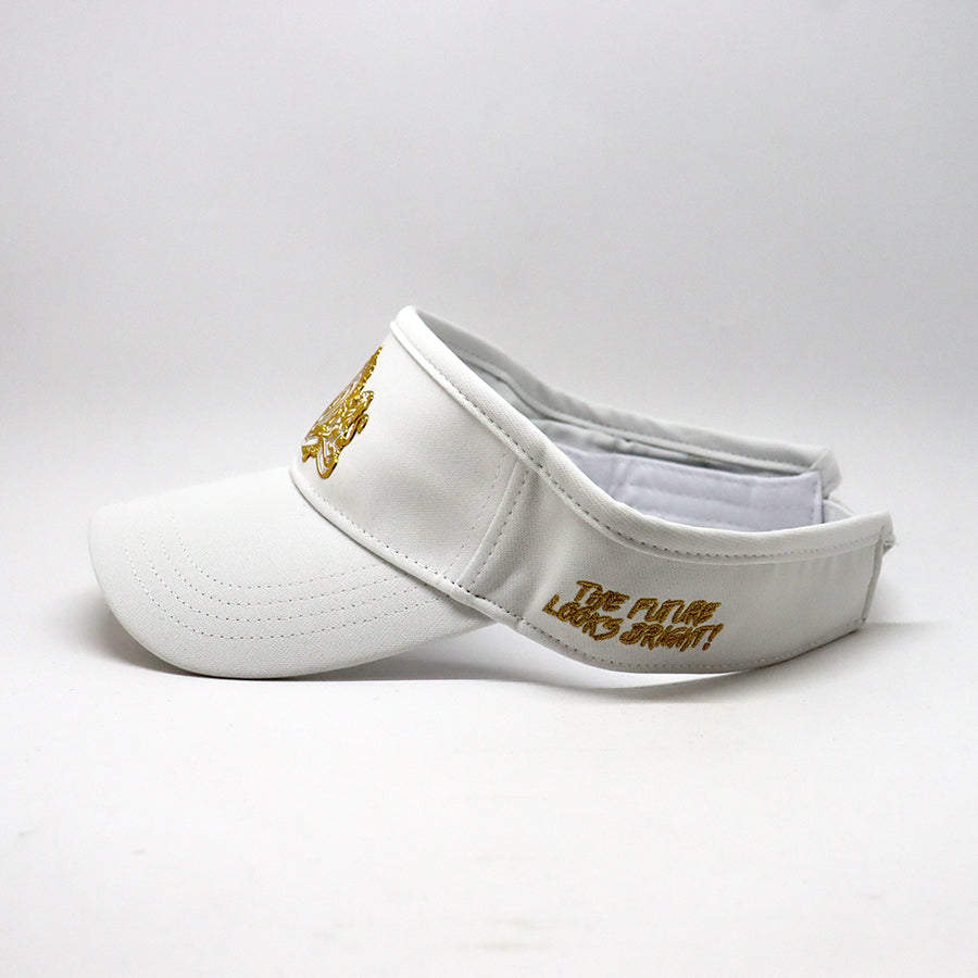 Future Looks Bright Royal Crest White and Gold Visor