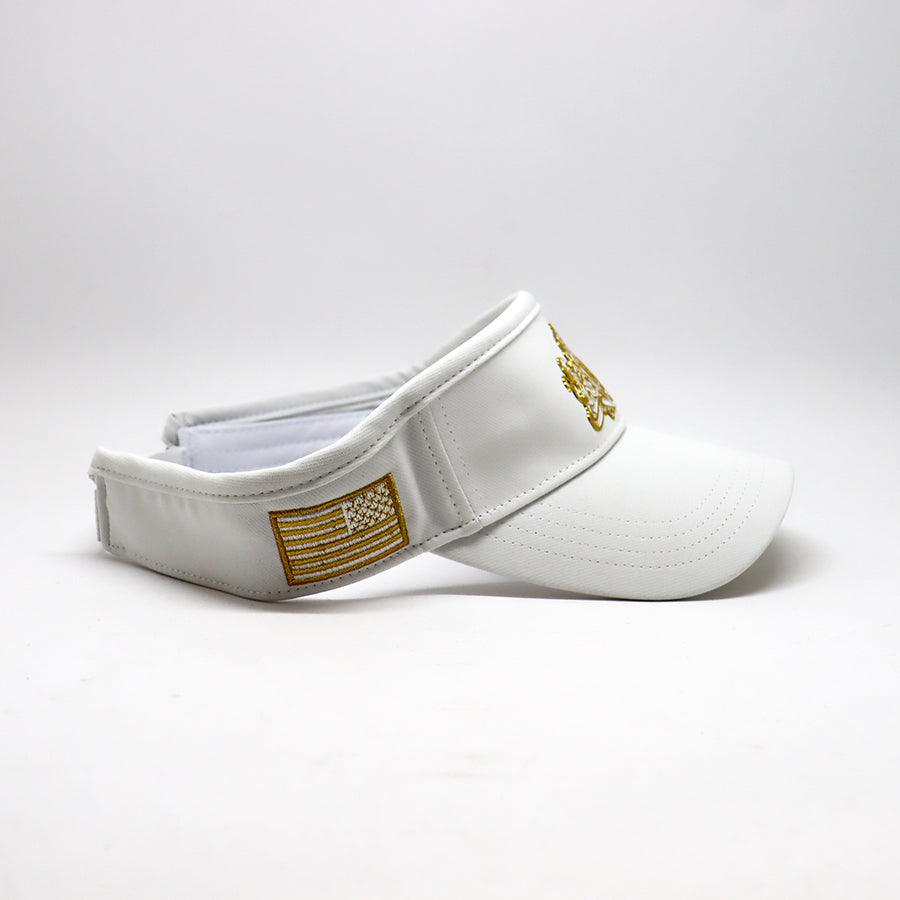 Future Looks Bright Royal Crest White and Gold Visor