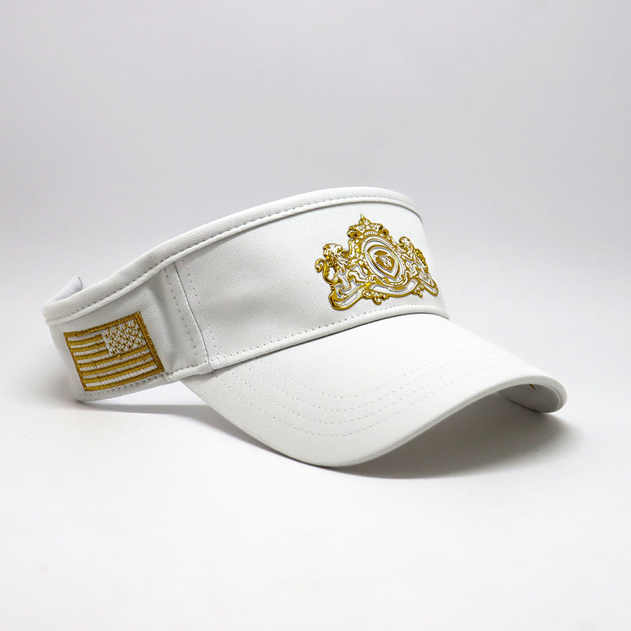 Future Looks Bright Royal Crest White and Gold Visor
