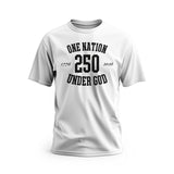 One Nation Under God Gold and White 250 Short Sleeve T-Shirt