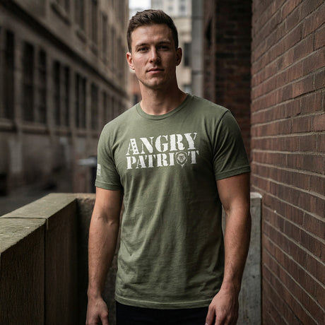 Angry Patriot Army Green Short-Sleeve T-Shirt