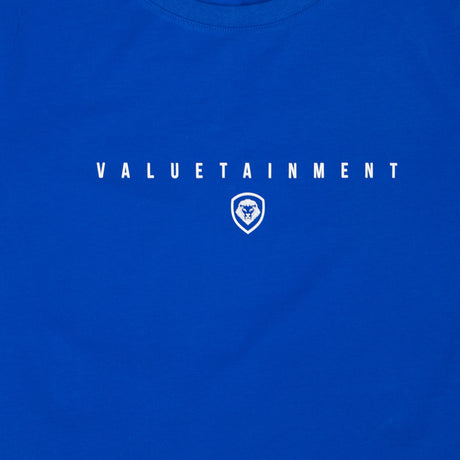 Valuetainment Premium Blue Curved Hem Short Sleeve T-Shirt