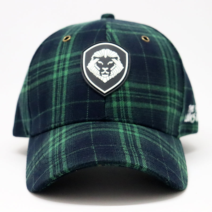 VT Shield logo Green Tartan Plaid Future Looks Bright Strapback Hat