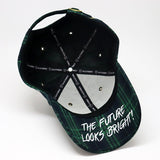 VT Shield logo Green Tartan Plaid Future Looks Bright Strapback Hat