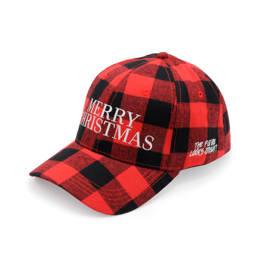 Merry Christmas Buffalo Check Flannel Snapback Hat