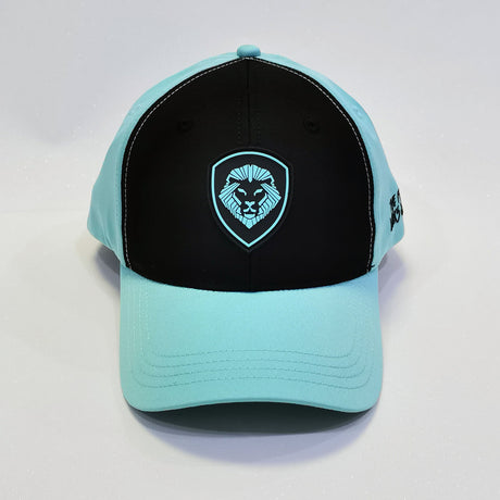 VT Shield Logo Future Looks Bright front panel Black & Sky Blue Snapback Hat