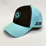 VT Shield Logo Future Looks Bright front panel Black & Sky Blue Snapback Hat