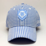 VT Shield Future Looks Bright Sky Blue Gingham Check Snapback Hat