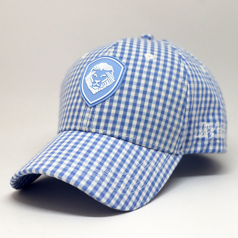 VT Shield Future Looks Bright Sky Blue Gingham Check Snapback Hat