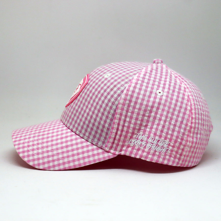 VT Shield Future Looks Bright Pink Gingham Check Snapback Hat