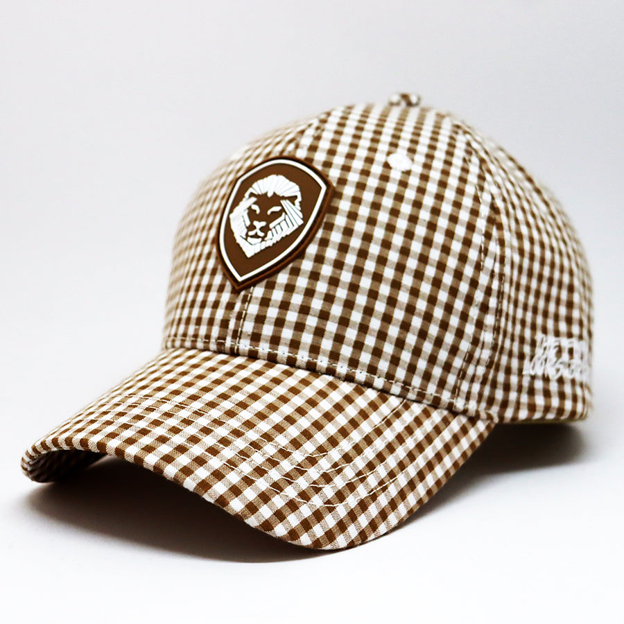 VT Shield Future Looks Bright Brown Gingham Check Snapback Hat