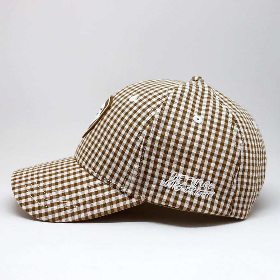 VT Shield Future Looks Bright Brown Gingham Check Snapback Hat