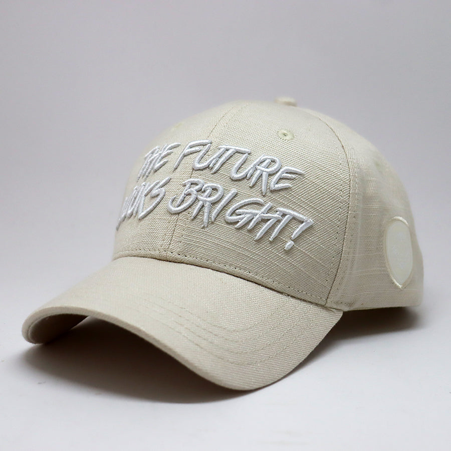 Future Looks Bright Ivory Cream Canvas Snapback Hat