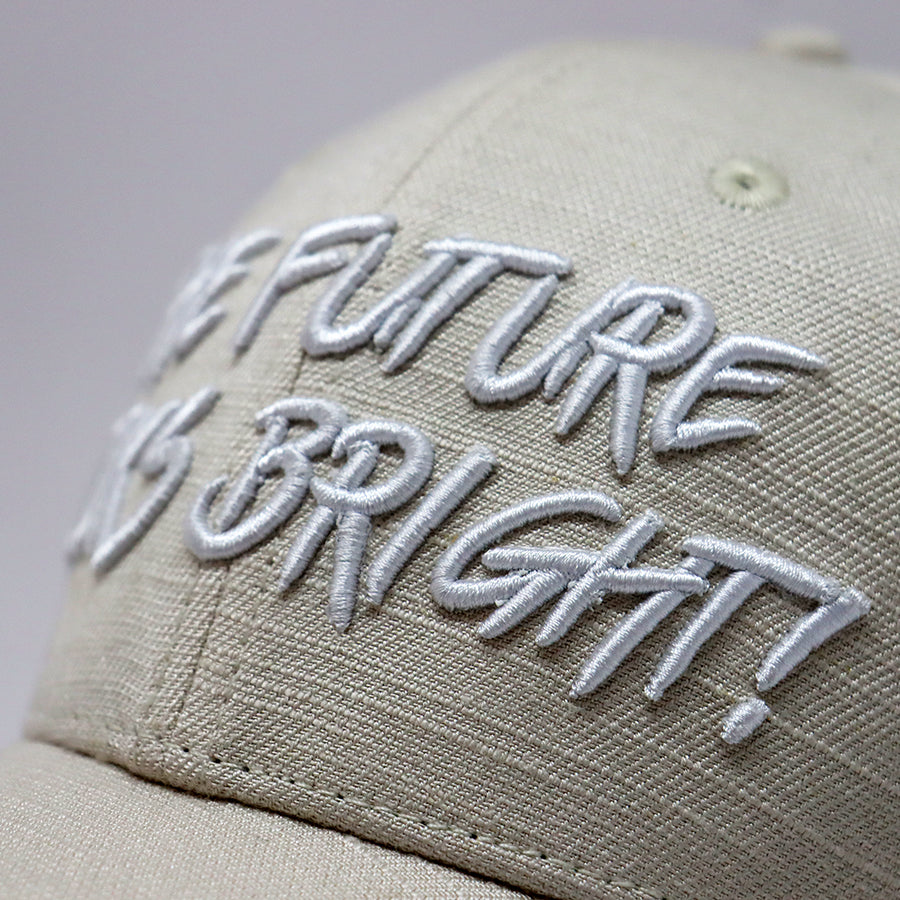 Future Looks Bright Ivory Cream Canvas Snapback Hat