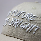 Future Looks Bright Ivory Cream Canvas Snapback Hat