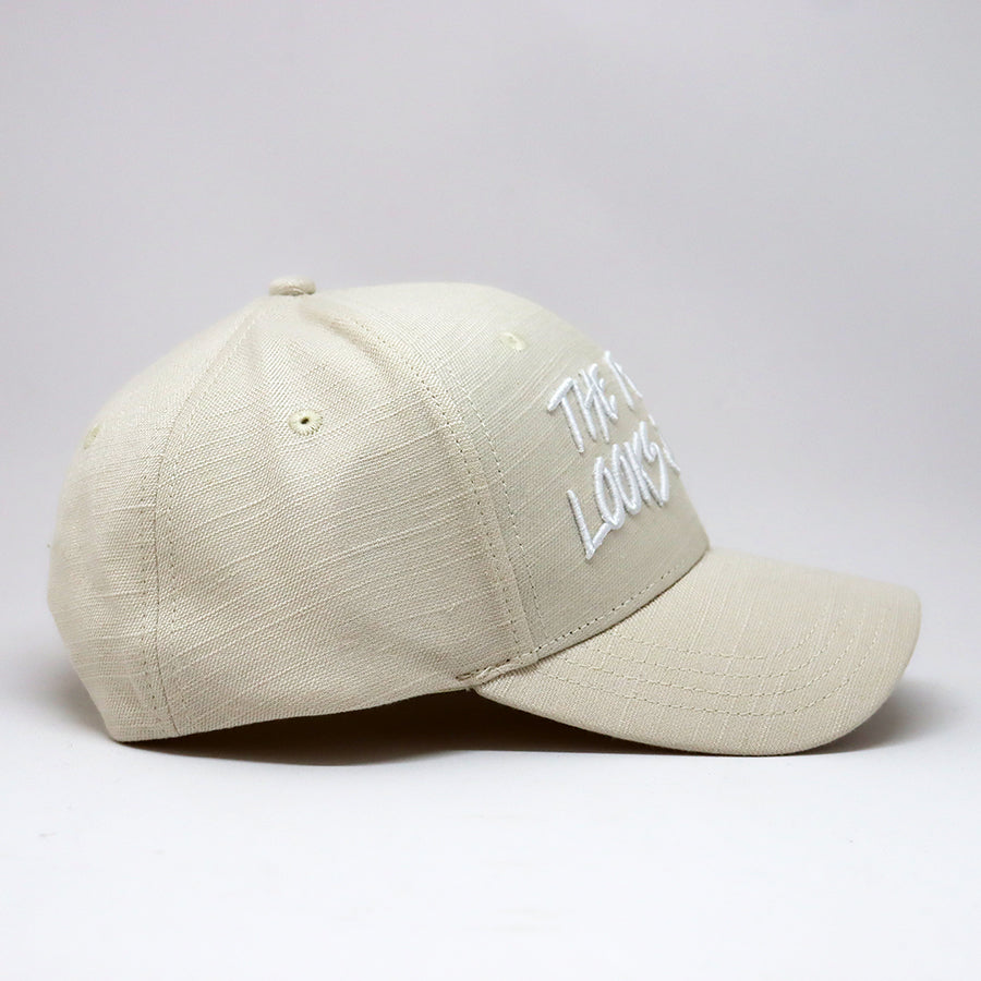 Future Looks Bright Ivory Cream Canvas Snapback Hat