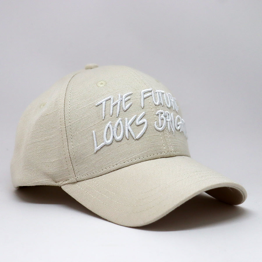 Future Looks Bright Ivory Cream Canvas Snapback Hat