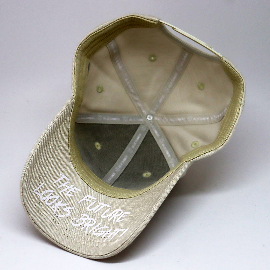 Future Looks Bright Ivory Cream Canvas Snapback Hat