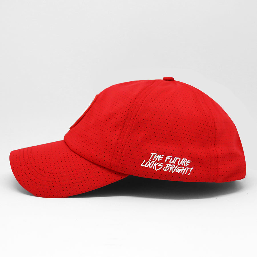 VT Shield Future Looks Bright Red Velcro Performance Perforated Hat