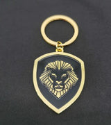 Gold Lion shield Keychain