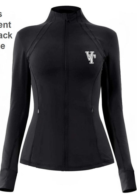 Women's Valuetainment VT Logo Black Performance Full Zip Up Jacket