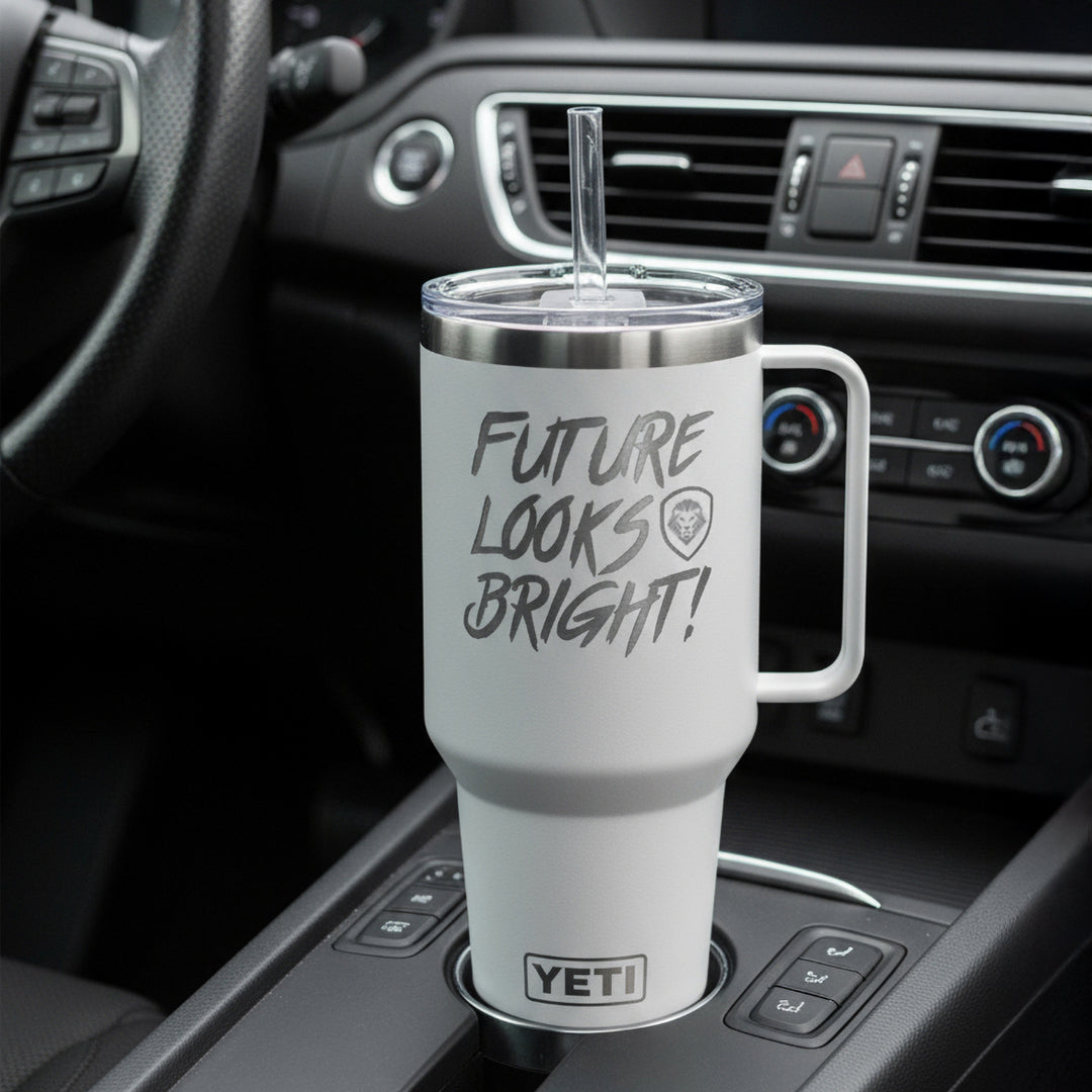 Future Looks Bright Valuetainment White YETI Rambler 42 oz Straw