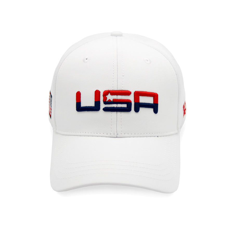 USA Retro Future Looks Bright White Snapback Hat (Ships 9/11)