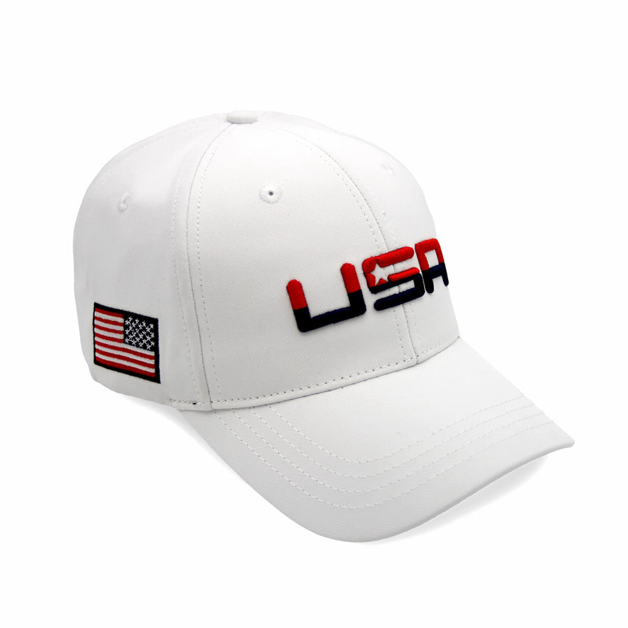 USA Retro Future Looks Bright White Snapback Hat (Ships 9/11)